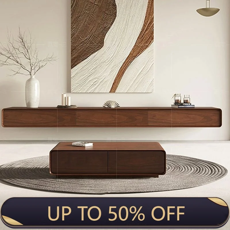 Office Furniture World - حوامل تلفاز ريترو، رفوف خشبية للحائط،