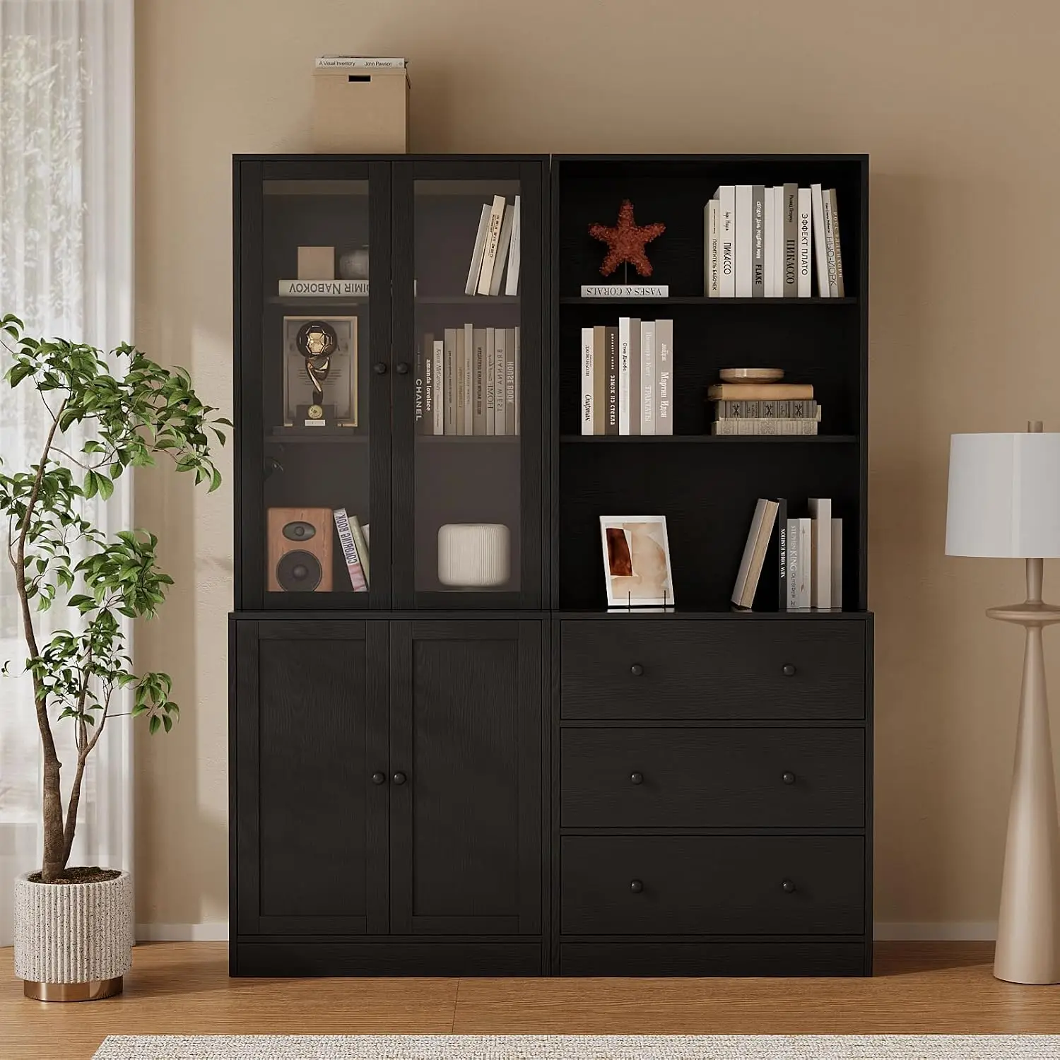 Bookshelf 5 Tier - رف كتب بارتفاع 71 بوصة مع