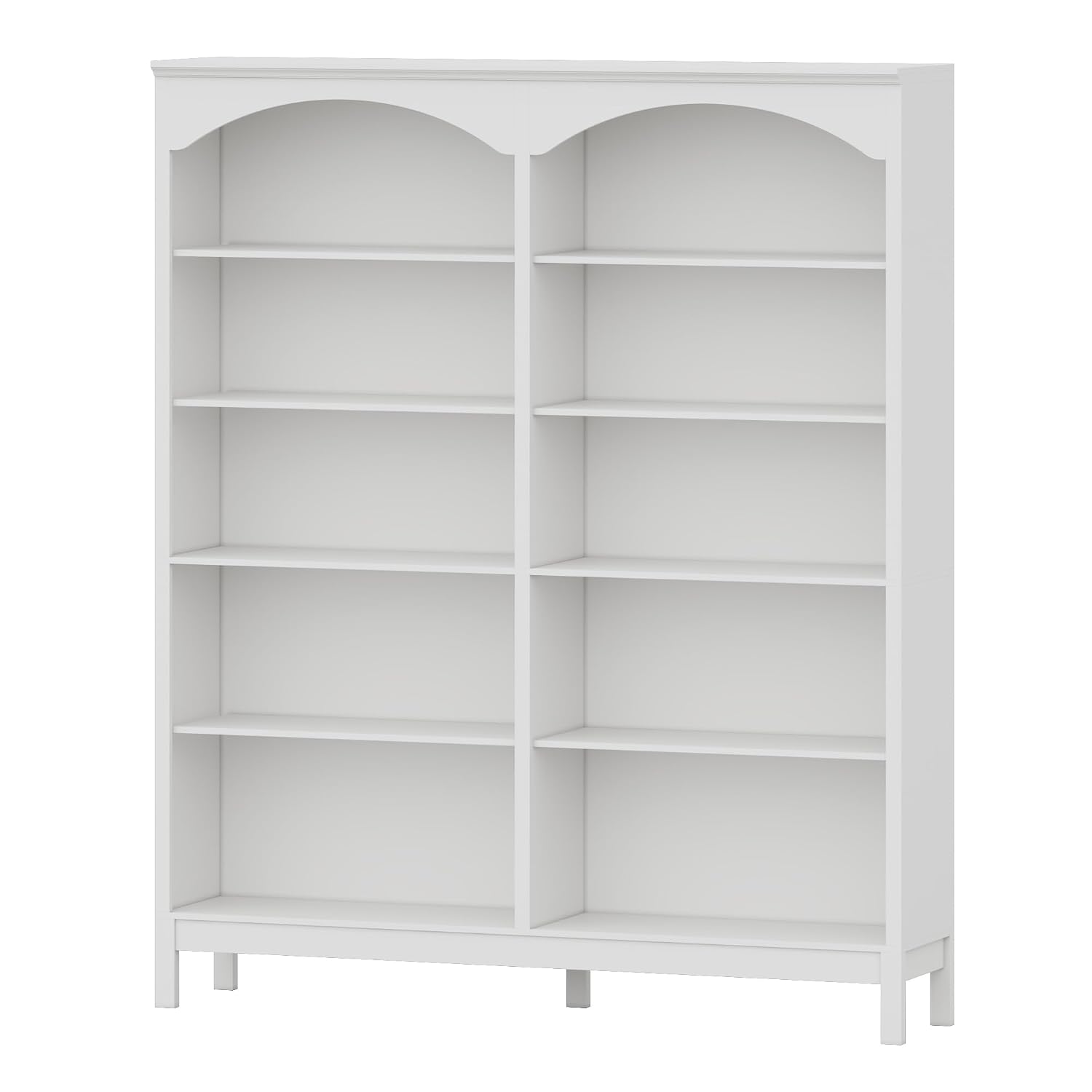 Bookshelf 5 Tier - رف كتب خشبي مقوس من 5