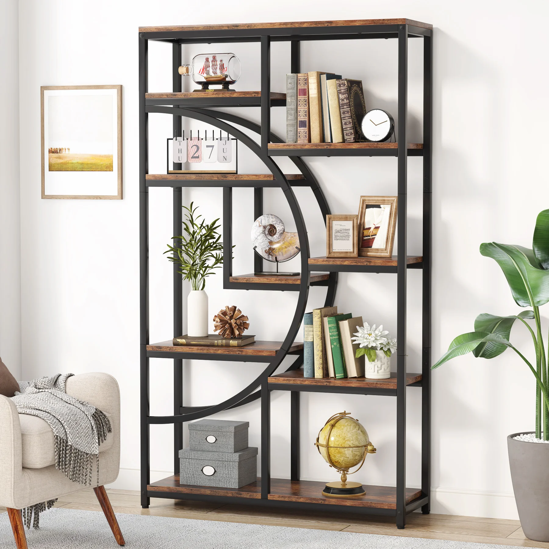 Bookshelf 5 Tier - رف كتب صناعي مع أرفف كتب