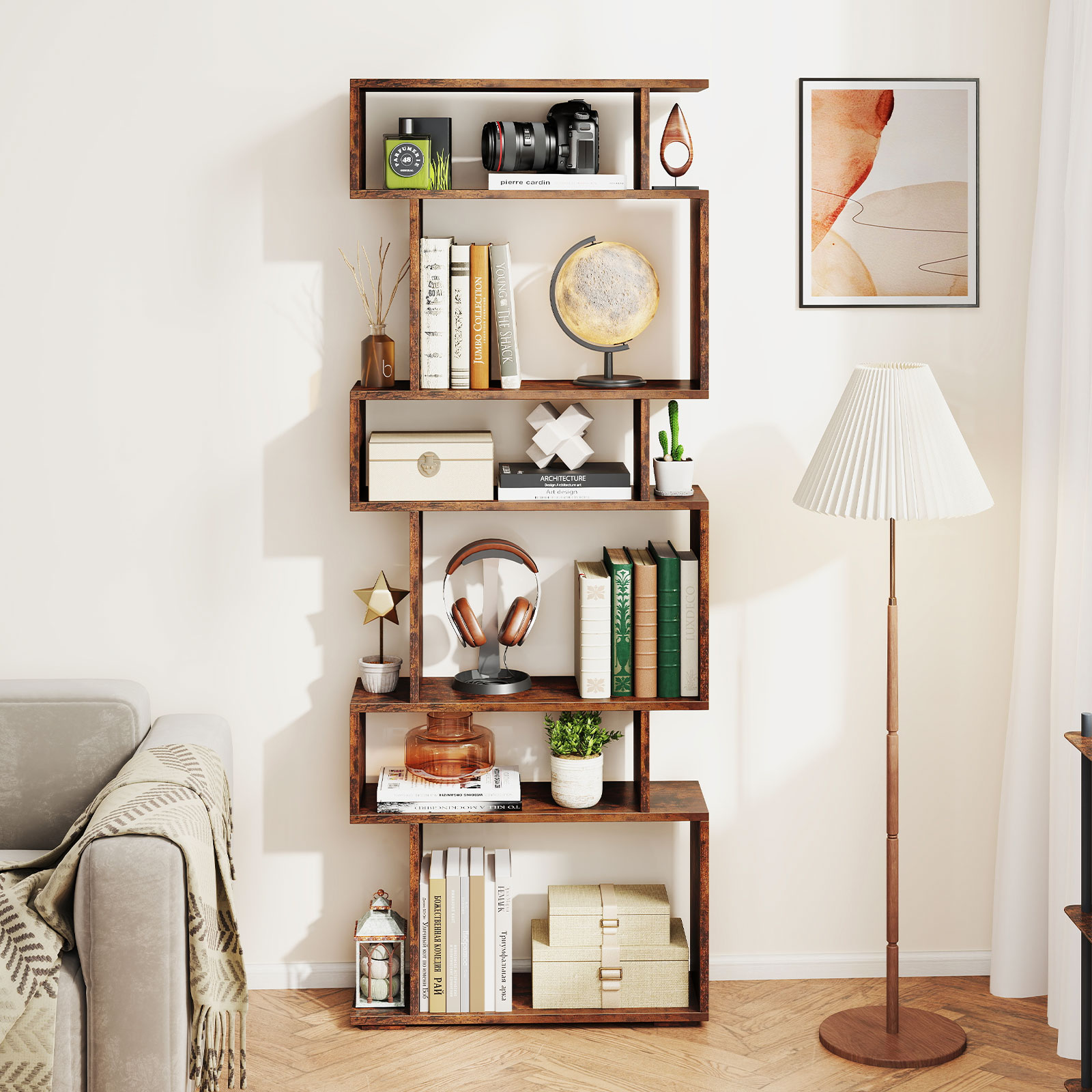 رف كتب للتخزين مكون من 6 طبقات - مراجعة Bookshelf 5 Tier وسعره