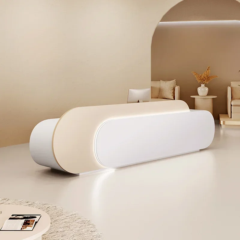 مكاتب استقبال بتصميم كريمي لصا - مراجعة Office Furniture Store وسعره