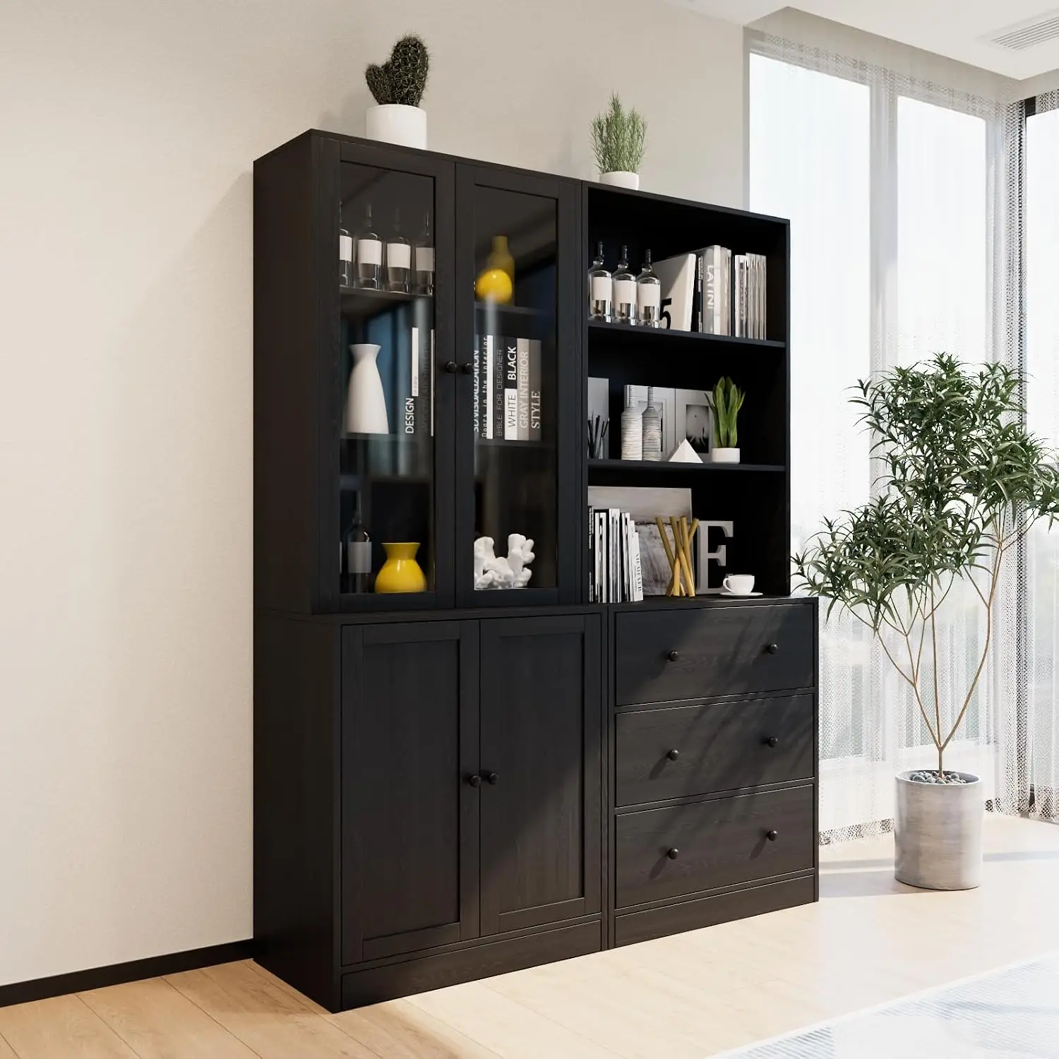 رف كتب بارتفاع 71 بوصة مع وحدا - مراجعة Bookshelf 5 Tier وسعره