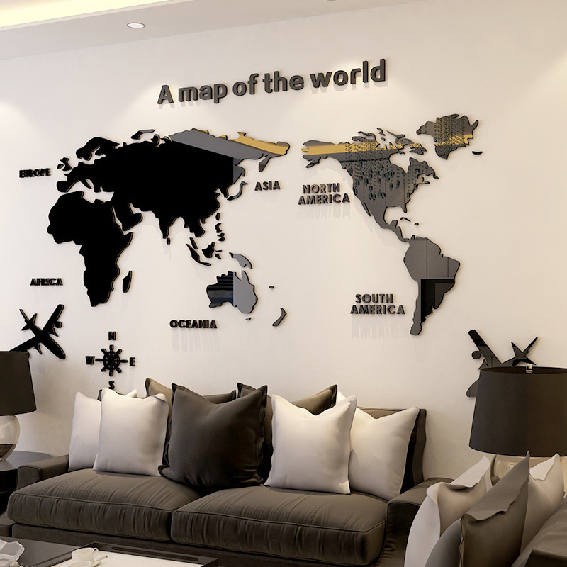 ديكور حائط لخريطة العالم أكريل - مراجعة Office Furniture World وسعره