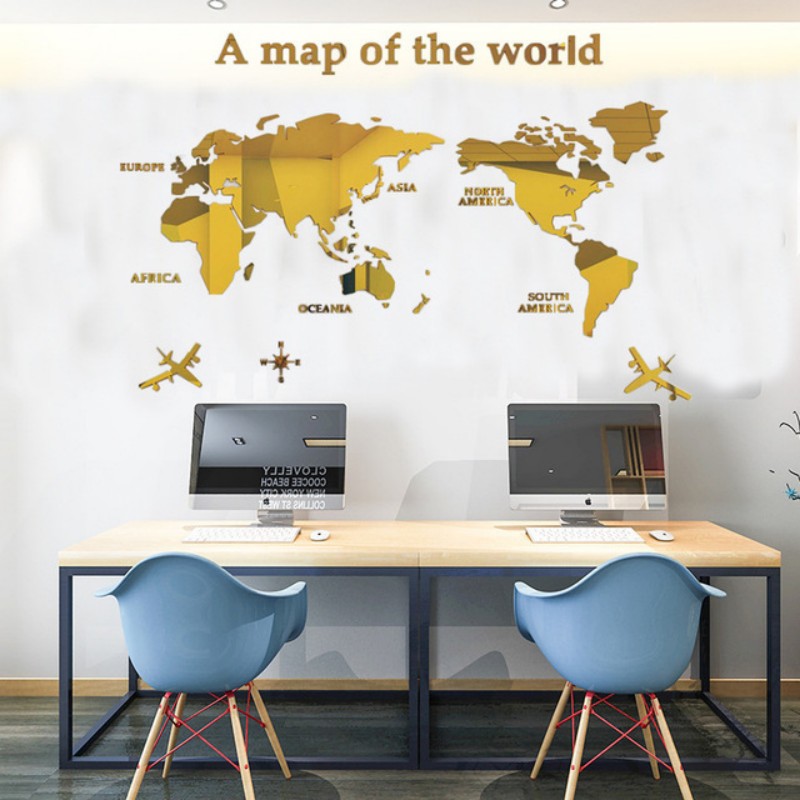 ديكور حائط لخريطة العالم أكريل - مراجعة Office Furniture World وسعره