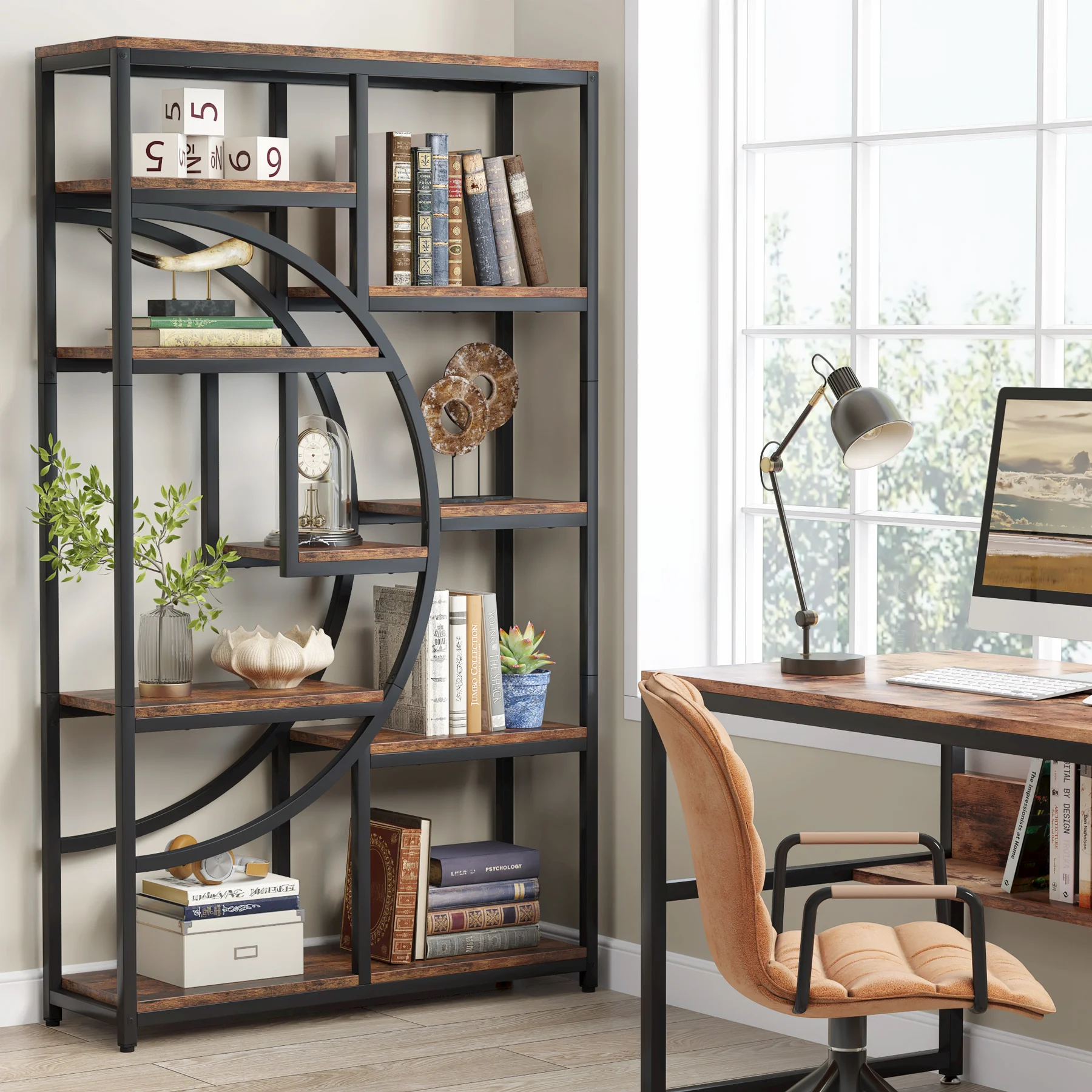 رف كتب صناعي مع أرفف كتب طويلة - مراجعة Bookshelf 5 Tier وسعره